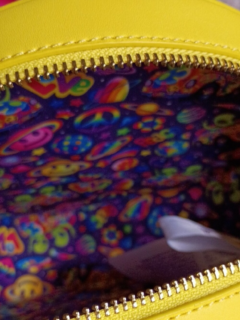 Lisa Frank Loungfly Yellow Smiley Face Crossbody Bag - Picture 8 of 14